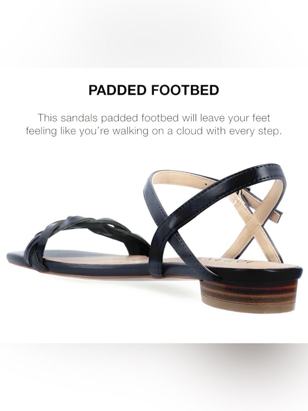 Braided Strap Navy Women's Open-Toe Sandals with Ankle Buckle New Size 5 1/2 - Picture 5 of 8